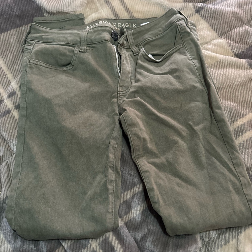 American eagle green jeggings size 4